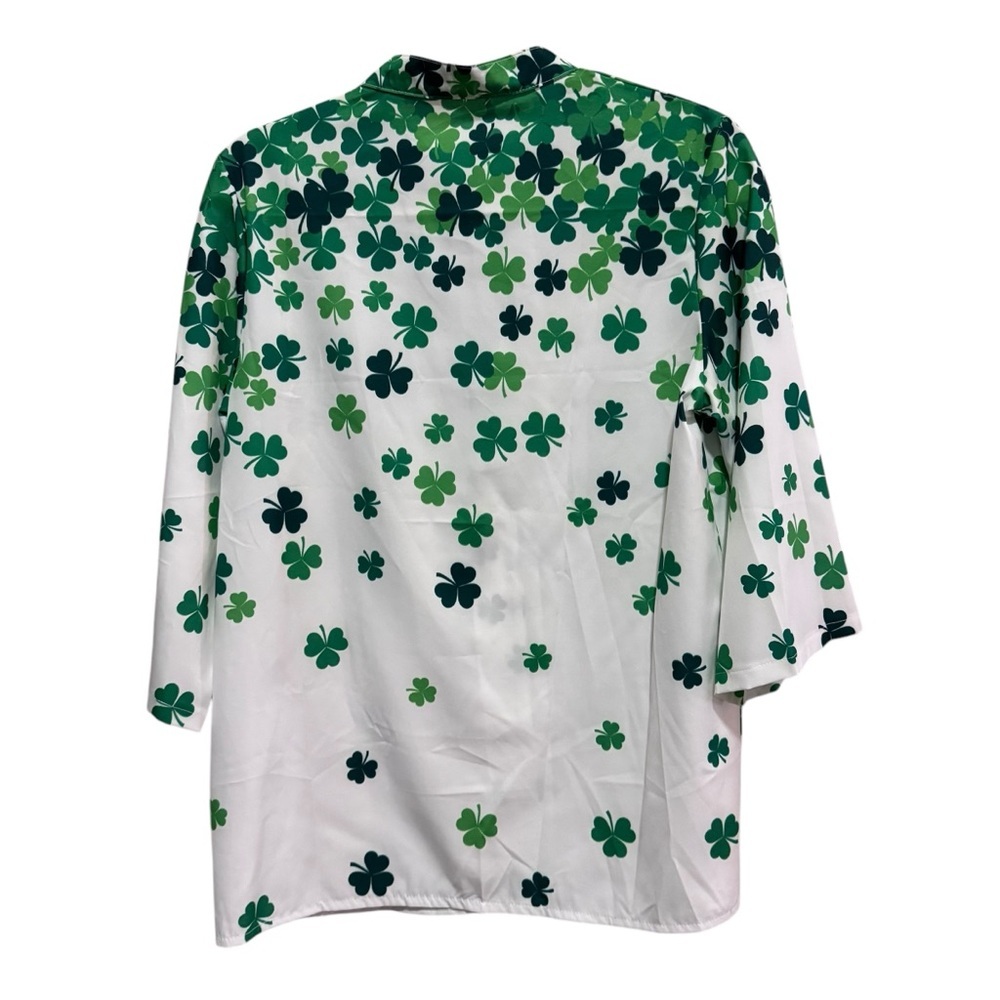 St Patrick’s Day - white tunic with green shamrocks - size M - NWOT - Picture 4 of 9